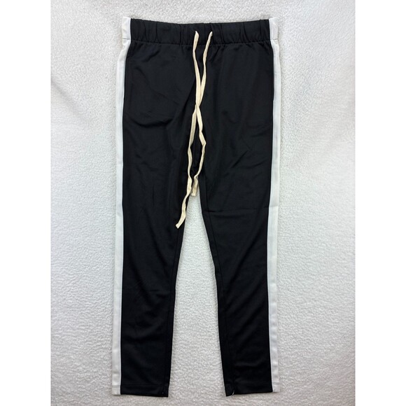 Fashion Nova Retro Track Joggers Men’s Black White Athletic Casual Pants Size L - Picture 2 of 13